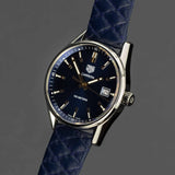 Jam Tangan Tag Heuer Carrera Quartz dengan Dial Biru dan Tali Kulit Anak Sapi Biru untuk Wanita - WAR1112.FC6391