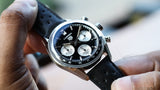 Tag Heuer Carrera Automatic Chronograph Black Dial Black Leather Strap Watch for Men - CBS2210.FC6534