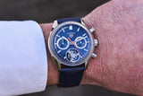 Tag Heuer Carrera Chronograph Tourbillion Blue Dial Blue Leather Strap Watch for Men - CBS5010.FC6543