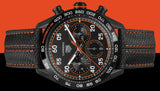 Tag Heuer Carrera Chronograph Porsche Orange Racing 44mm Black Dial Black Nylon Strap Watch for Men - CBN2A1M.FC6526