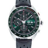 Tag Heuer Formula 1 Kaliber 16 Kronograf Otomatis Jam Tangan Tali Kulit Hitam Dial Hijau untuk Pria - CAZ2016.FC6473