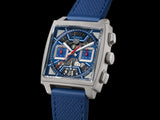 Tag Heuer Monaco Automatic Chronograph Blue Dial Blue Nylon Strap Watch for Men - CBL2182.FT6235