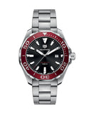 Jam Tangan Pria Tag Heuer Aquaracer Dial Hitam dengan Tali Baja Perak - WAY101B.BA0746