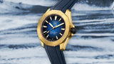 Tag Heuer Aquaracer Professional 200 Automatic 18K Yellow Gold Blue Dial Blue Rubber Strap Watch for Men - WBP5152.FT6210