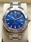 Tag Heuer Aquaracer Automatic 41mm Blue Dial Silver Steel Strap Watch untuk Pria - WAY2112.BA0928