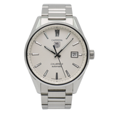 Tag Heuer Carrera Automatic Caliber 5 White Dial Silver Steel Strap Watch for Men - WAR211B.BA0782