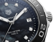 Tag Heuer Aquaracer Quartz Black Dial Silver Steel Strap Watch for Women - WAY131M.BA0748