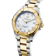 Tag Heuer Aquaracer White Mother of Pearl Dial Two Tone Steel Strap Watch for Women - WBD1322.BB0320
