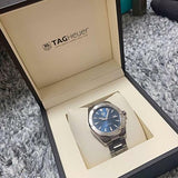 Tag Heuer Aquaracer Automatic 41mm Blue Dial Silver Steel Strap Watch untuk Pria - WAY2112.BA0928