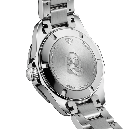 Jam Tangan Tag Heuer Aquaracer Quartz Dial Hitam dengan Tali Baja Perak untuk Wanita - WAY131M.BA0748