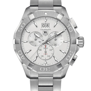 Tag Heuer Aquaracer White Dial Silver Steel Strap Watch for Men - CAY1111.BA0927