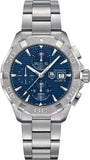 Tag Heuer Aquaracer Automatic Chronograph Blue Dial Silver Steel Strap Watch for Men - CAY2112.BA0927