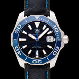 Tag Heuer Aquaracer Calibre 5 Jam Tangan Tali Nilon Hitam Dial Hitam Otomatis untuk Pria - WAY211B.FC6363