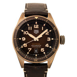 Tag Heuer Autavia 42mm Brown Dial Brown Leather Strap Watch for Men - WBE5191.FC8276