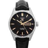 Jam Tangan Pria Tag Heuer Carrera Calibre 5 Automatic Black Dial Black Leather Strap - WAR201C.FC6266
