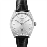 Tag Heuer Carrera Date Silver Dial Black Leather Strap Watch for Men - WBN2111.FC6505