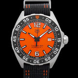 Tag Heuer Formula 1 Quartz Orange Dial Black Nylon Strap Watch for Men - WAZ101A.FC8305