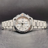 Tag Heuer Aquaracer Automatic Chronograph White Dial Silver Steel Strap Watch for Men - CAY2111.BA0927