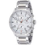 Tommy Hilfiger Trent Multi Function White Dial Silver Steel Strap Watch for Men - 1791140