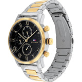 Tommy Hilfiger Analog Quartz Black Dial Two Tone Steel Strap Watch for Men - 1791539