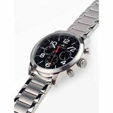 Tommy Hilfiger Jake Chronograph Black Dial Silver Steel Strap Watch for Men - 1791234
