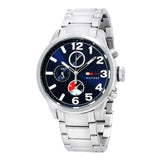 Tommy Hilfiger Jackson Chronograph Blue Dial Silver Steel Strap Watch for Men - 1791242