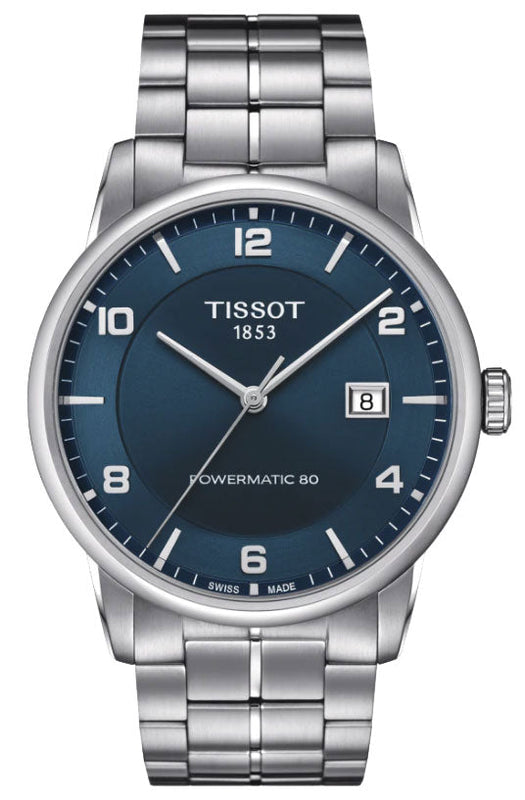 Tissot Luxury Powermatic 80 Blue Dial Silver Steel Strap Jam Tangan Untuk Pria - T086.407.11.047.00