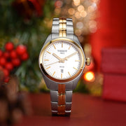Tissot T Classic PR 100 Sport Chic White Dial Two Tone Steel Strap Watch For Women - T101.210.22.031.00