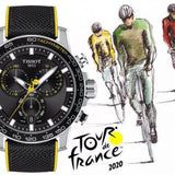 Tissot T Sport Supersport Chrono Tour De France Black Dial Black Nylon Strap Watch for Men - T125.617.17.051.00