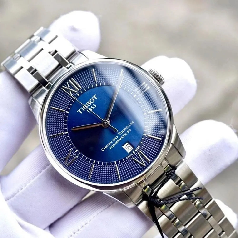 Tissot Chemin Des Tourelles Powermatic 80 Blue Dial Silver Steel