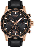 Tissot Supersport Chrono Black Dial Black Leather Strap Watch for Men - T125.617.36.051.00