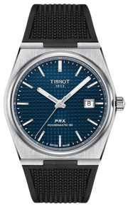 Tissot PRX Powermatic 80 Blue Dial Black Rubber Strap Watch for Men - T137.407.17.041.00