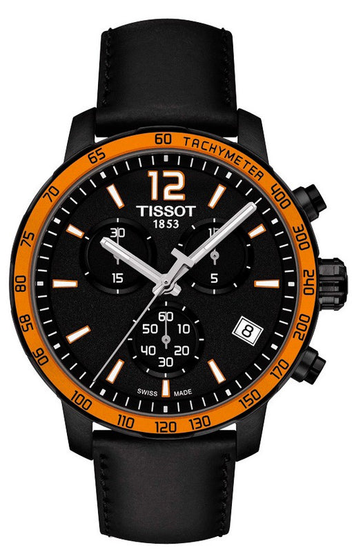 Tissot T Sport Quickster Chronograph Black Dial Black Rubber Strap