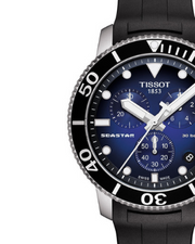 Tissot Seastar 1000 Chronograph Blue Dial Black Rubber Strap Watch For Men - T120.417.17.041.00
