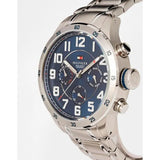 Tommy Hilfiger Trent Quartz Blue Dial Silver Steel Strap Watch for Men - 1791053