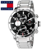 Tommy Hilfiger Cool Sport Multifunction Black Dial Silver Steel Strap Watch for Men - 1791141