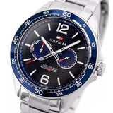 Tommy Hilfiger Erik Chronograph Blue Dial Silver Steel Strap Watch for Men - 1791366