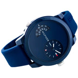 Tommy Hilfiger Denim Blue Dial Blue Rubber Strap Watch for Men - 1791556