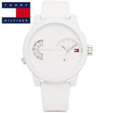 Tommy Hilfiger Denim White Dial White Rubber Strap Watch for Men - 1791558