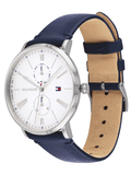 Tommy Hilfiger Jenna White Dial Blue Leather Strap Watch for Women - 1782072