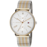 Tommy Hilfiger Jenna Quartz White Dial Two Tone Mesh Bracelet Watch for Women  - 1782074