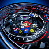 Tag Heuer Formula 1 Mario Kart Chronograph Tourbillion Black Dial Black Leather Strap Watch for Men - CAZ5080.FC6517