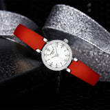 Tissot Lovely Round Mother of Pearl Dial Red Leather Strap Watch for Women - T140.009.16.111.00