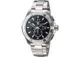 Tag Heuer Aquaracer Quartz Chronograph Black Dial Silver Steel Strap Watch for Men - CAY1110.BA0927