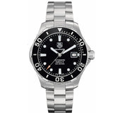 Tag Heuer Aquaracer Automatic Caliber 5 Black Dial Silver Steel Strap Watch for Men - WAN2110.BA0822