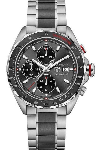 Tag Heuer Formula 1 Automatic Chronograph Gray Dial Two Tone Strap Watch untuk Pria - CAZ2012.BA0970