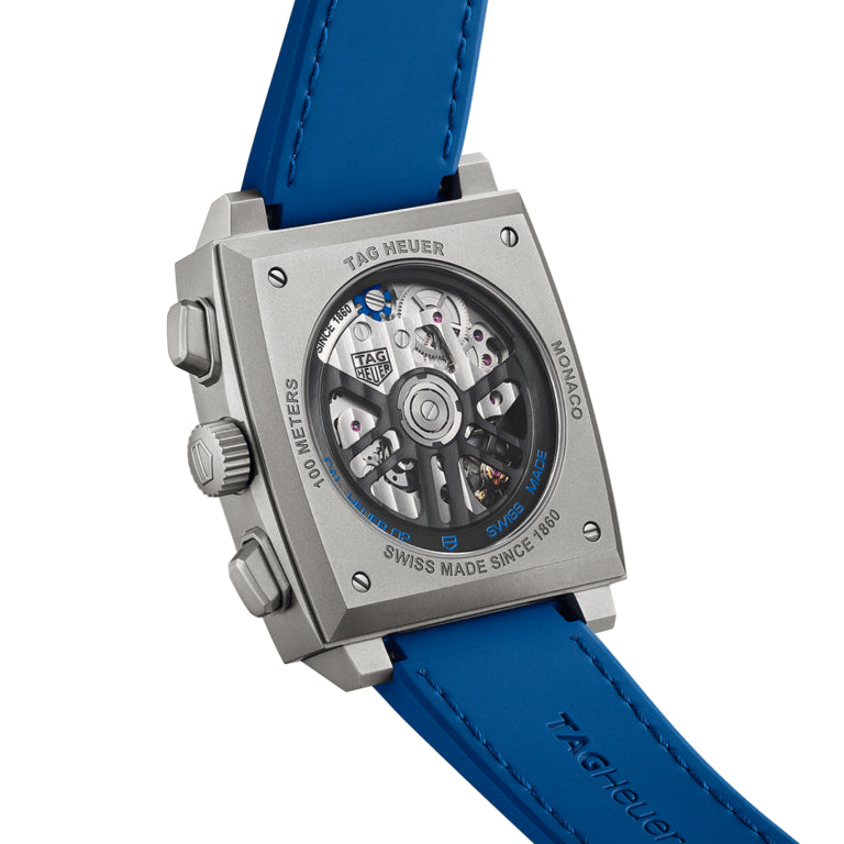 Tag Heuer Monaco Automatic Chronograph Blue Dial Blue Nylon Strap Watch for Men - CBL2182.FT6235