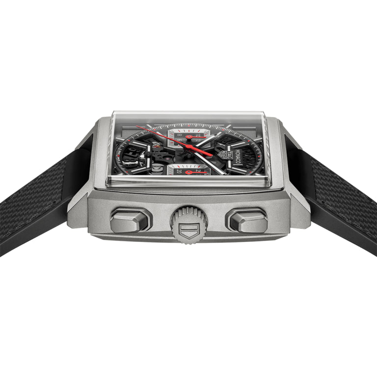 Tag Heuer Monaco Automatic Chronograph Grey Dial Black Nylon Strap Watch for Men - CBL2183.FT6236