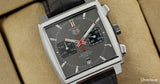 Tag Heuer Monaco Calibre 12 Final Edition Chronograph Grey Dial Black Leather Strap Watch for Men - CAW211J.FC6476