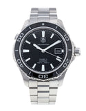 Tag Heuer Aquaracer Caliber 5 Automatic Black Dial Silver Steel Strap Watch for Men - WAK2110.BA0830